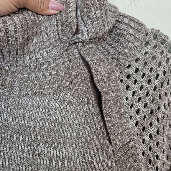 Prana Archer Sweater Dress Brown Women's Size Med Snap Button Turtle Neck - Picture 5 of 9